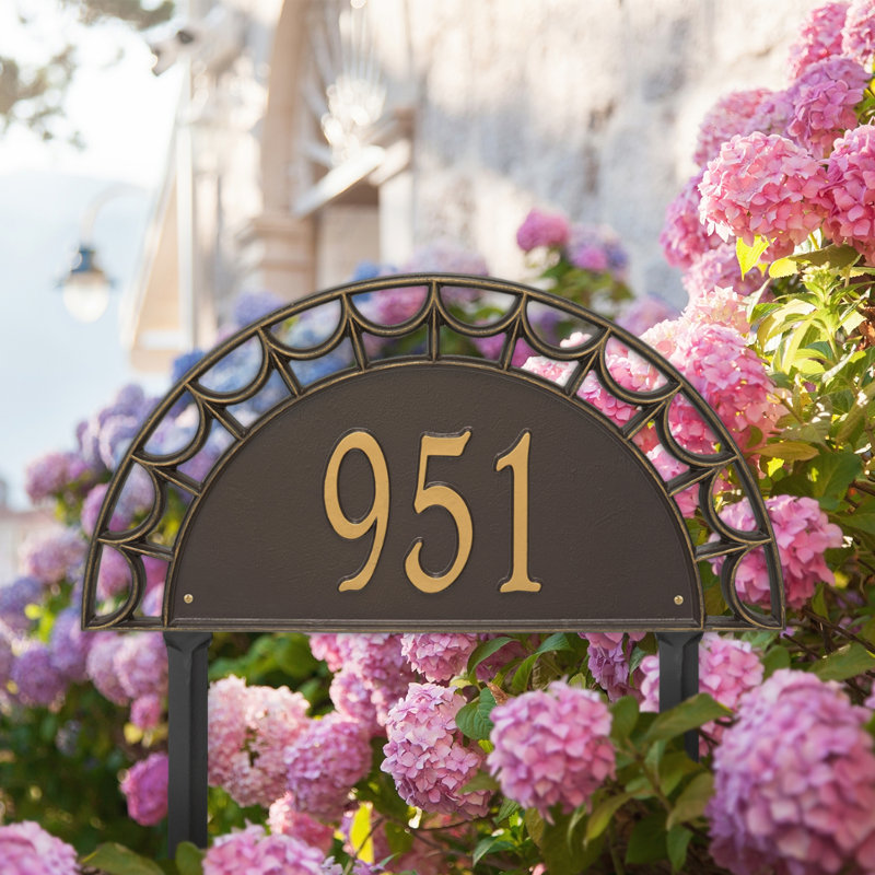 Signature Series 1-Line Lawn Address Sign, Bronze, Gold, Yes