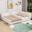 Linen Fabric Upholstered Platform Bed with USB Ports-2111982305-2111982311