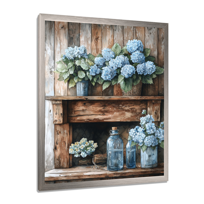 Imaya - Floral Wall Art Prints, H 32 po x l 24 po, Reproduction encadrée d'une seule photo, Argent argent