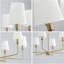 Lustre de ferme 6 lumières avec abat-jour en lin, chaîne de suspension réglable pour îlot de cuisine, salle à manger, vestibule, plafonnier industriel rustique, base candélabre E12