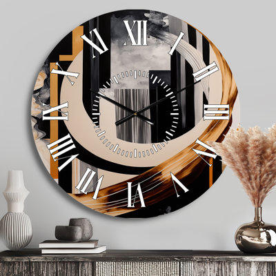 Gold Touch Art Deco I - Modern White Face Wall Clock