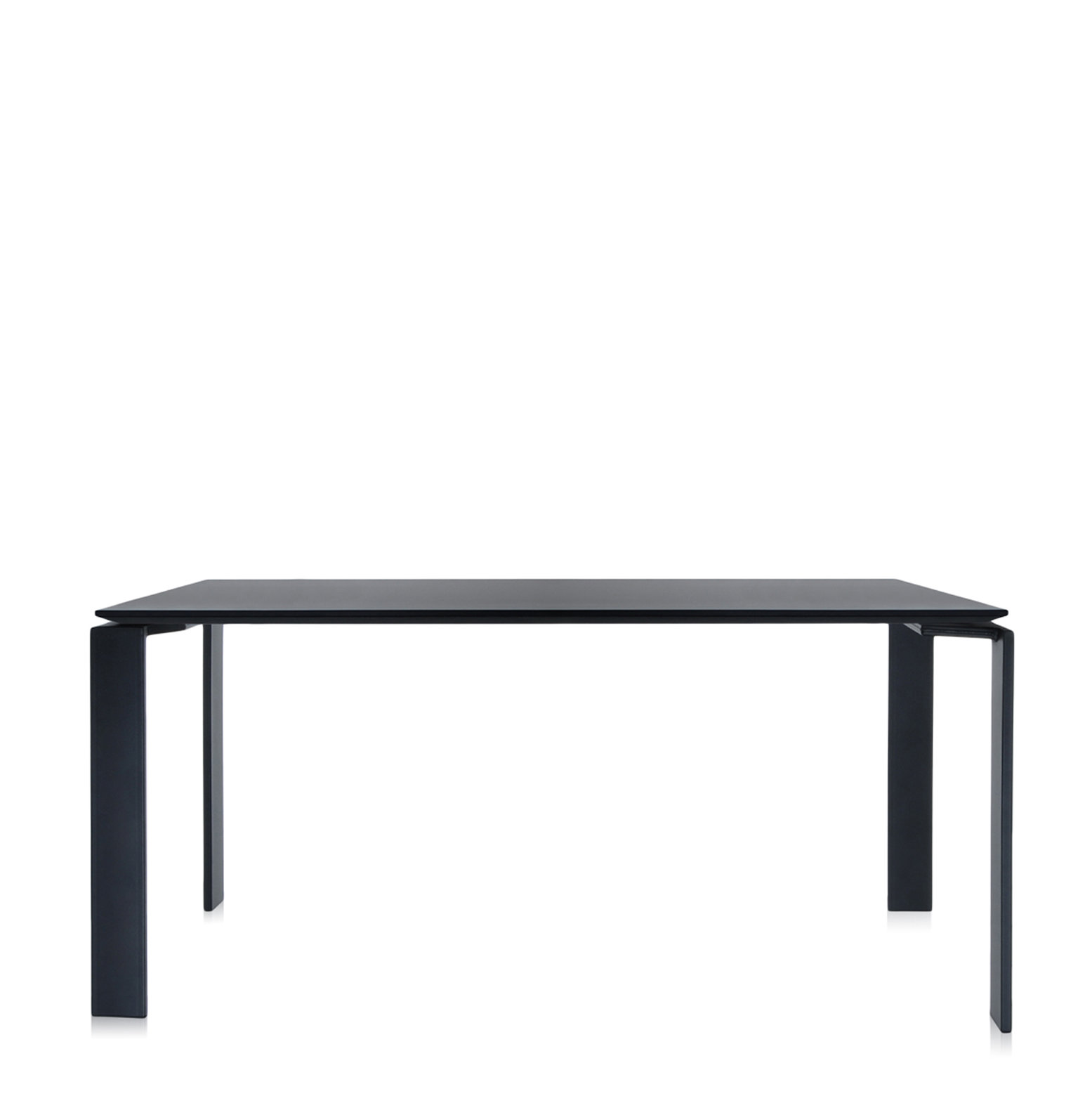 Four Dining Table, 28" H x 62" W x 31" D, Black