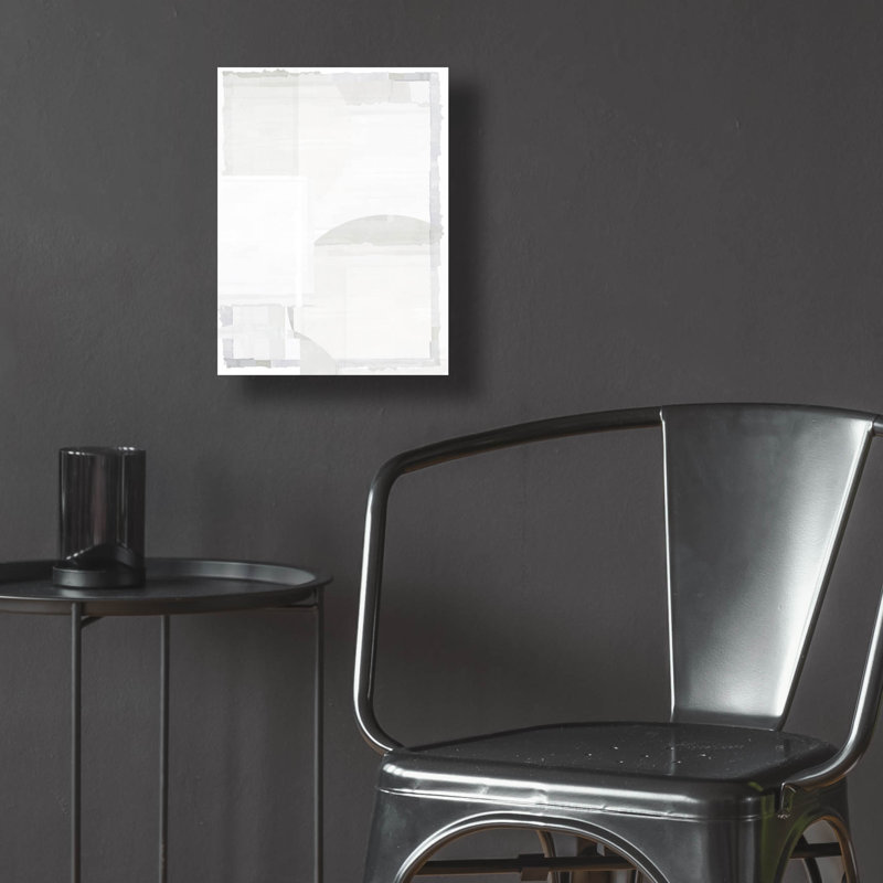  «White On White 3» par Cartissi, art mural en verre acrylique, 12 po x 16 po