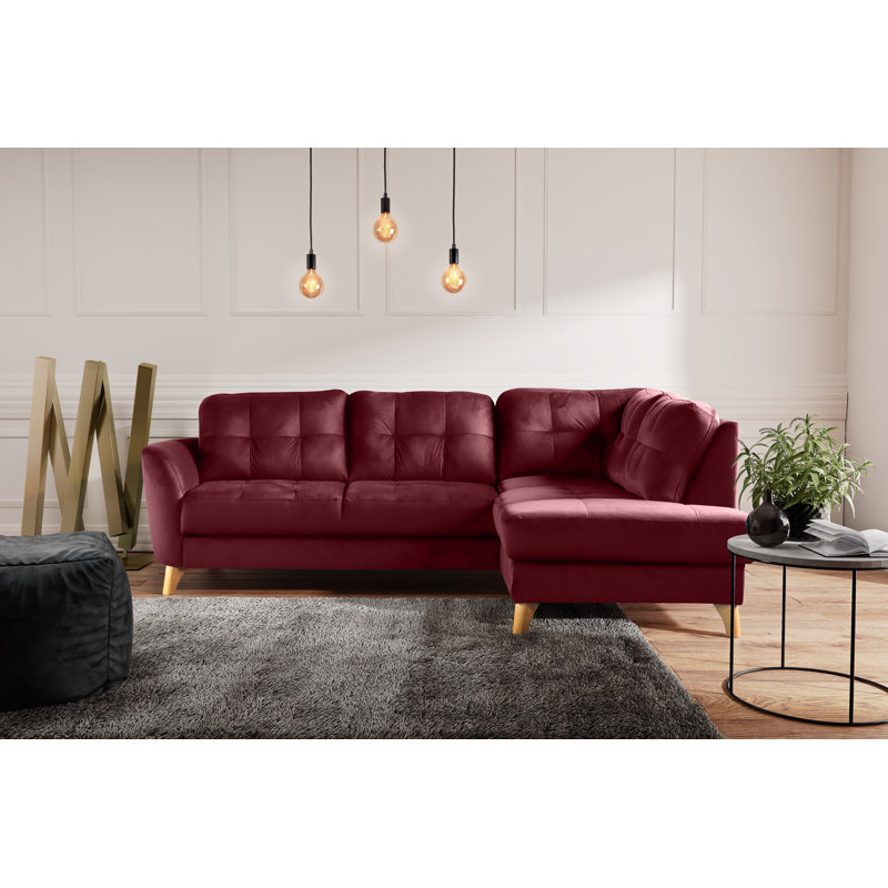 Hunnewell Sleeper Corner Sofa, Right Hand Facing, Wine