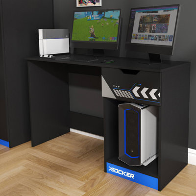 X Rocker Octane 110cm Gaming Desk with Drawer - Blue