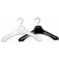 19 Black Plastic Concave Suit Hanger with Extra Wide Shoulders