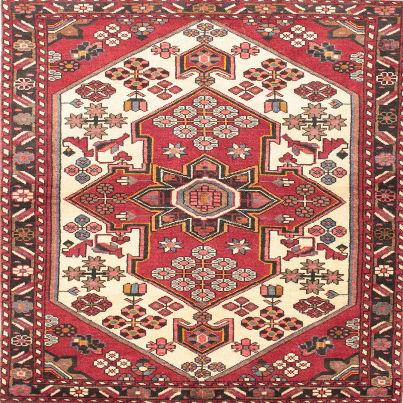 Tapis rouge à motif sud-ouest, Rond 7 pi