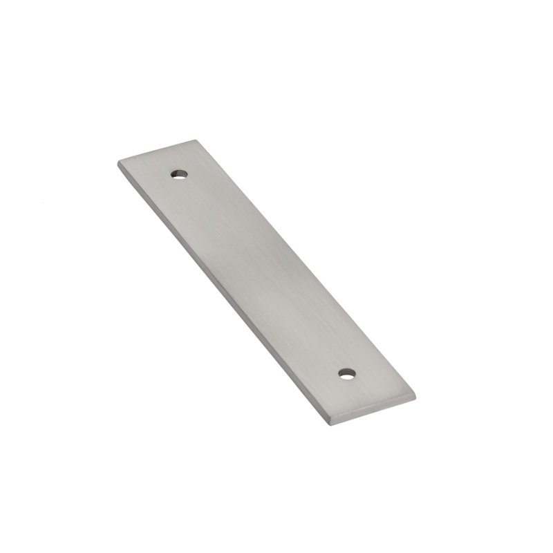 Plaque arrière rectangulaire pour armoire / tiroir Emtek Art Deco 4 po, Nickel satiné