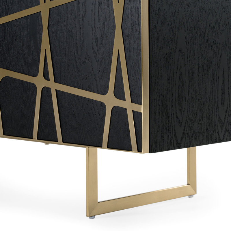 Sevan 79'' Sideboard, Black/Gold