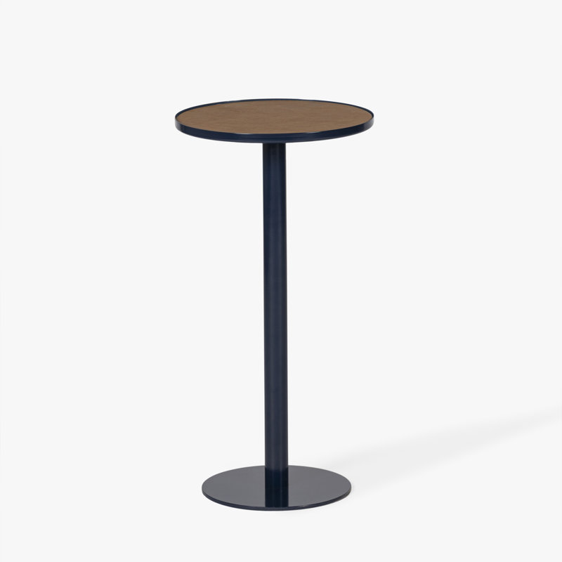 Table d'appoint en cuir Oxford Oxford Calder, Bleu Oxford, H 20 po x l 10 po x P 10 po