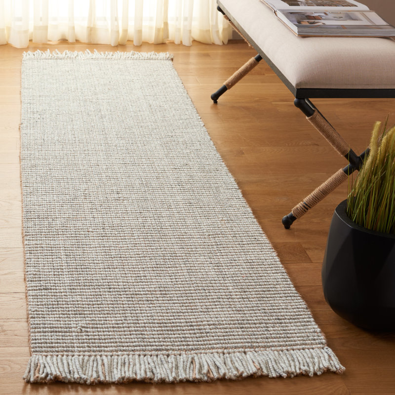Tapis gris Natural Fibre 842, Tapis de couloir 2 pi 3 po x 8 pi
