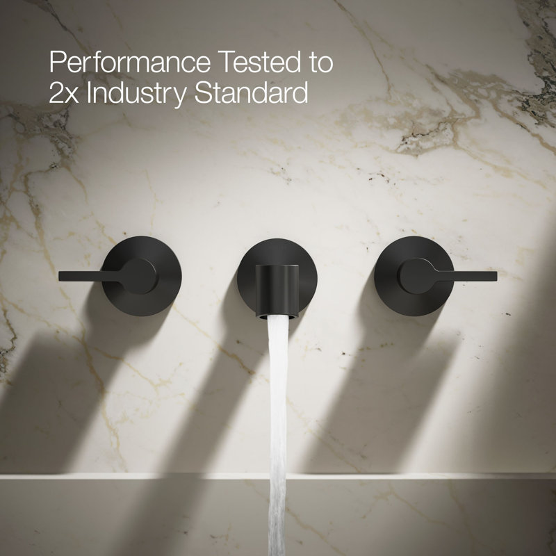 Components Wall-Mount Bathroom Sink Faucet Trim, Matte Black