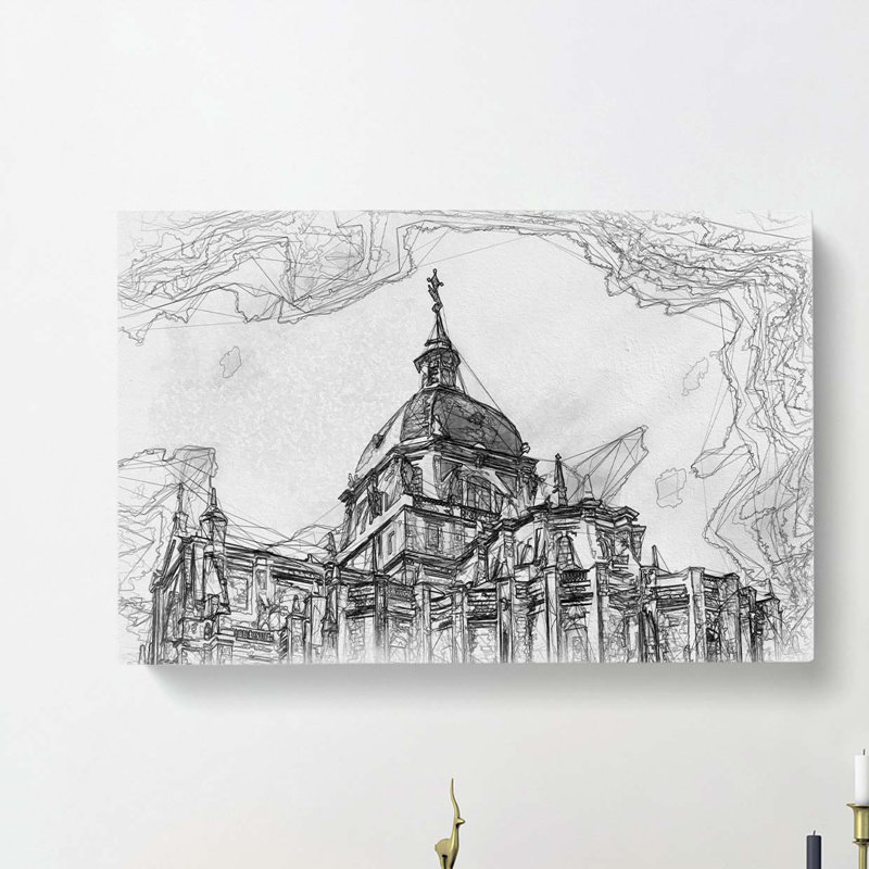 Almudena Cathedral In Madrid Spain In Abstract - Wrapped Canvas Print, 60cm H x 91cm W x 3cm D