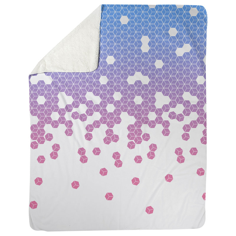 Couverture cubique Katelyn Elizabeth, L 52,5 po x L 62,5 po, Rose / bleu