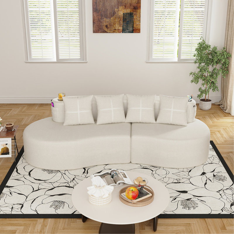 Canapé modulaire incurvé moderne 3 places