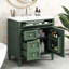 Meuble-lavabo moderne de 30 po avec lavabo, 2 tiroirs, 1 tiroir escamotable, design, fonctions de rangement variées et rangement à 3 portes en céramique multi-usages, glissières de tiroir en métal lisse,-928022880