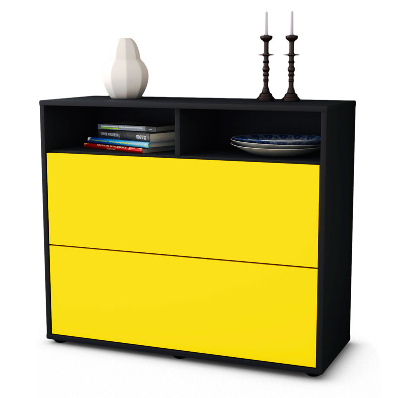Quarry 92cm Sideboard, Charcoal/Yellow