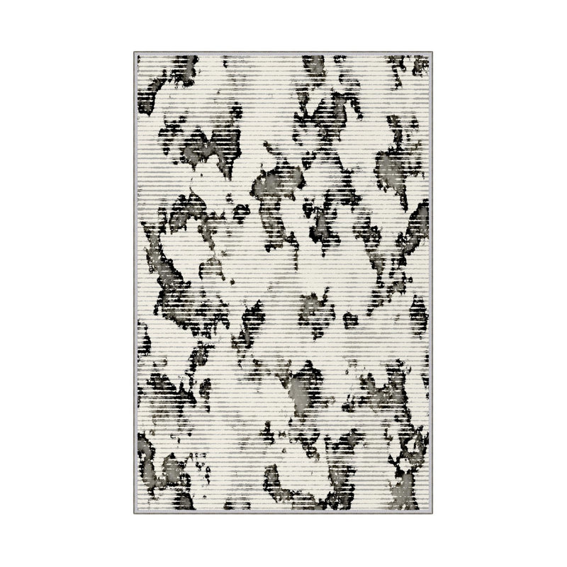 Elegant Hall Carpet, 3D Digital Print Design, 3.9 x 4.9 ft | 100% Polyester, Antibacterial, Non-Slip PVC Dot Underside, Pile Height: 0.04 in, Machine Washable, Perfect for Living Room & Entryway Decor