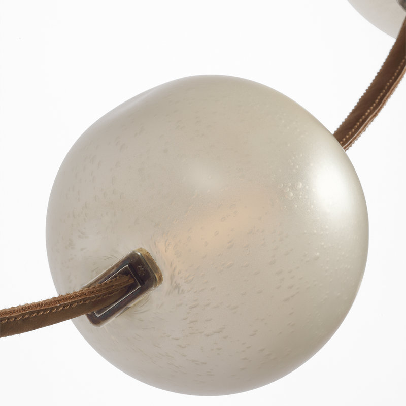 Anne-Marie Barton Dune Belted Light with Fizzy Nude Glass, Russet Suede/Mottled Pewter