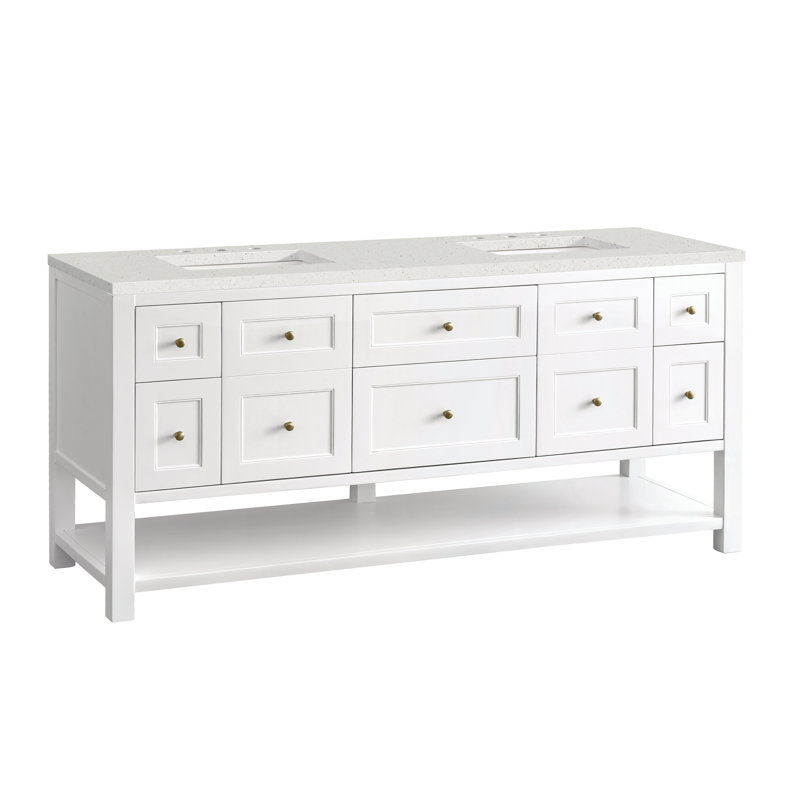 Breckenridge 72'' W Double Vanity, Lime Delight, Bright White, 8" Widespread