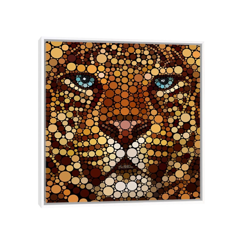 Leopard 1 Piece Wall Art on Canvas, 45.72 cm H x 45.72 cm W, White Framed