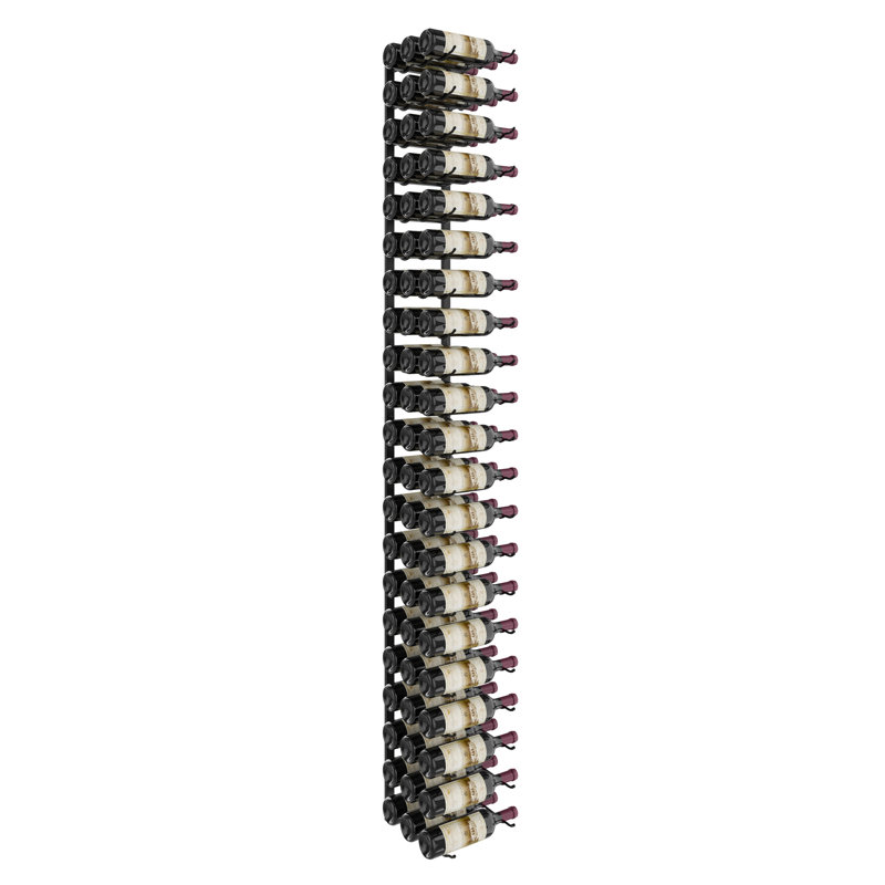 Chriopher 63 Bottle Wall Mounted Wine Bottle Rack Kit, Matte Black