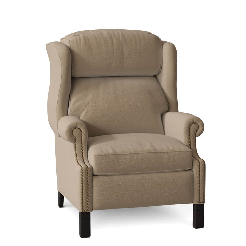 Chippendale Recliner, Outsider Raven Genuine Leather, Cobblestone, #9 French Natural