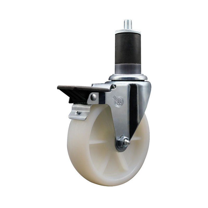 Roulettes pivotantes en nylon 1-5 / 8 pouces avec frein SCC