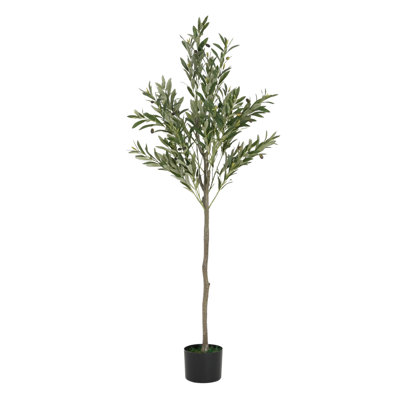66" Artificial Olive Tree With Pot