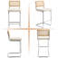 Tabouret de comptoir rembourré en lin 26 po avec dossier en rotin et structure en métal Marlow-855948847-845577352