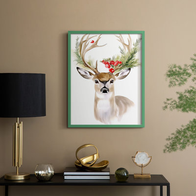 «Christmas Holiday Art», reproduction encadrée - Bois massif