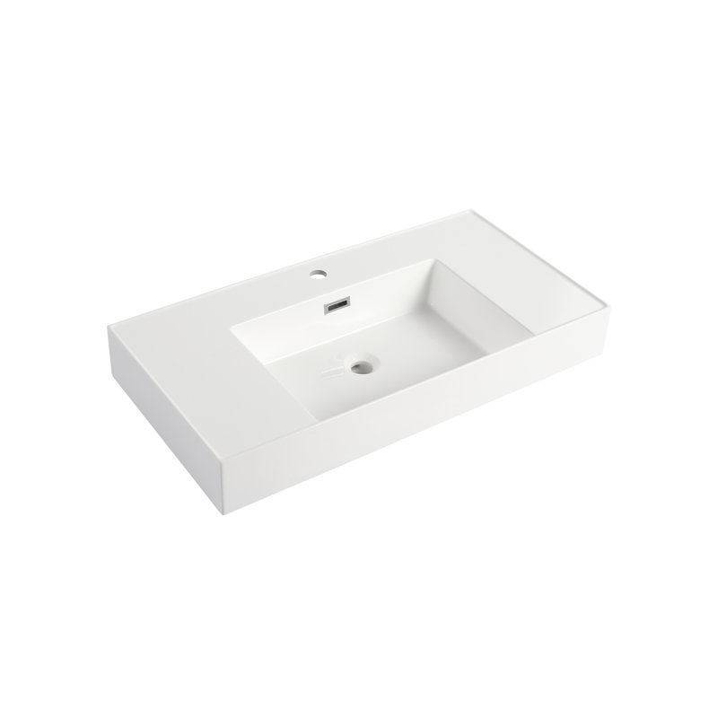 Lavabo de salle de bain 36 po en résine pour lavabo élégant et durable
