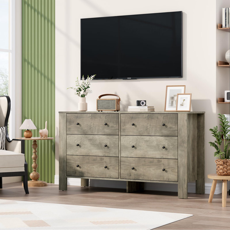 wayfair grey dresser Farmhouse 5 Drawer Rustic Wood Chest for Bedroom Gray a perfect blend of modern style and practicality 6 Drawer Light Wood Dressers