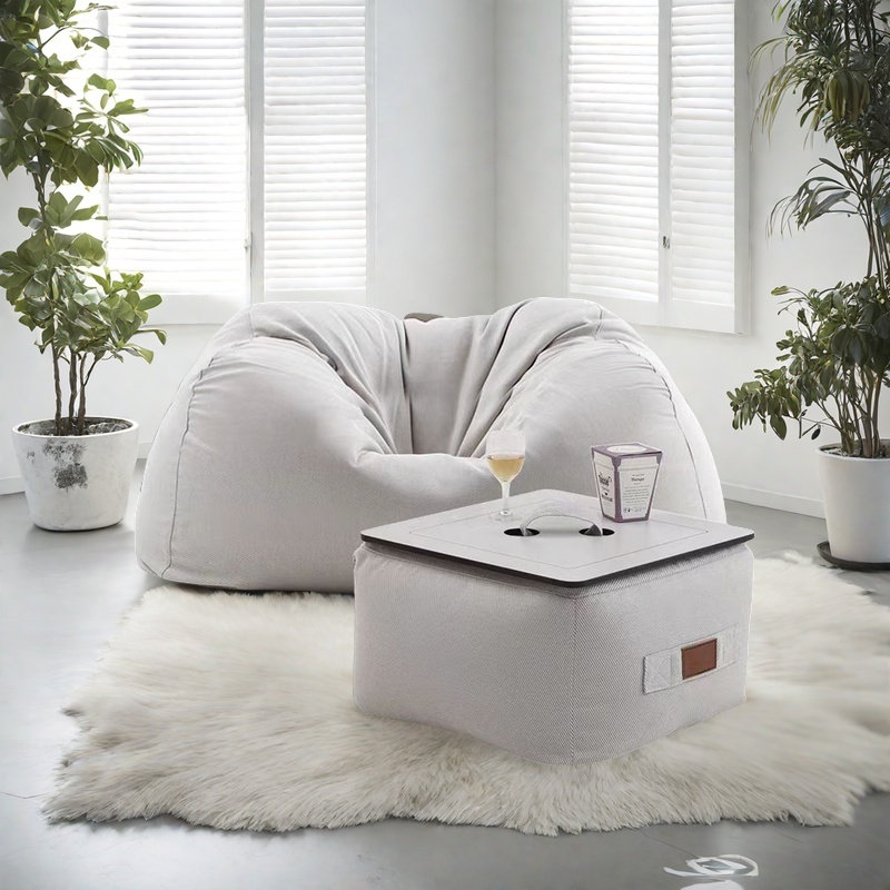 Canapé simple, H 21,65 po x l 41,33 po x P 35,43 po, Mélange de polyester gris clair