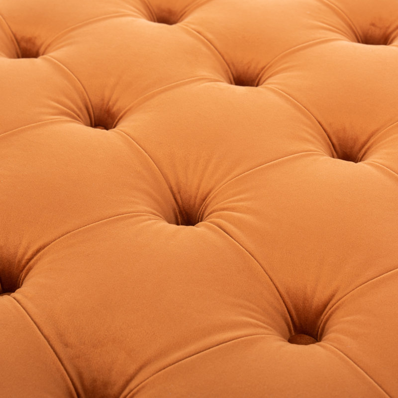 Bunny Velvet Ottoman, Sienna Velvet ,  Brown