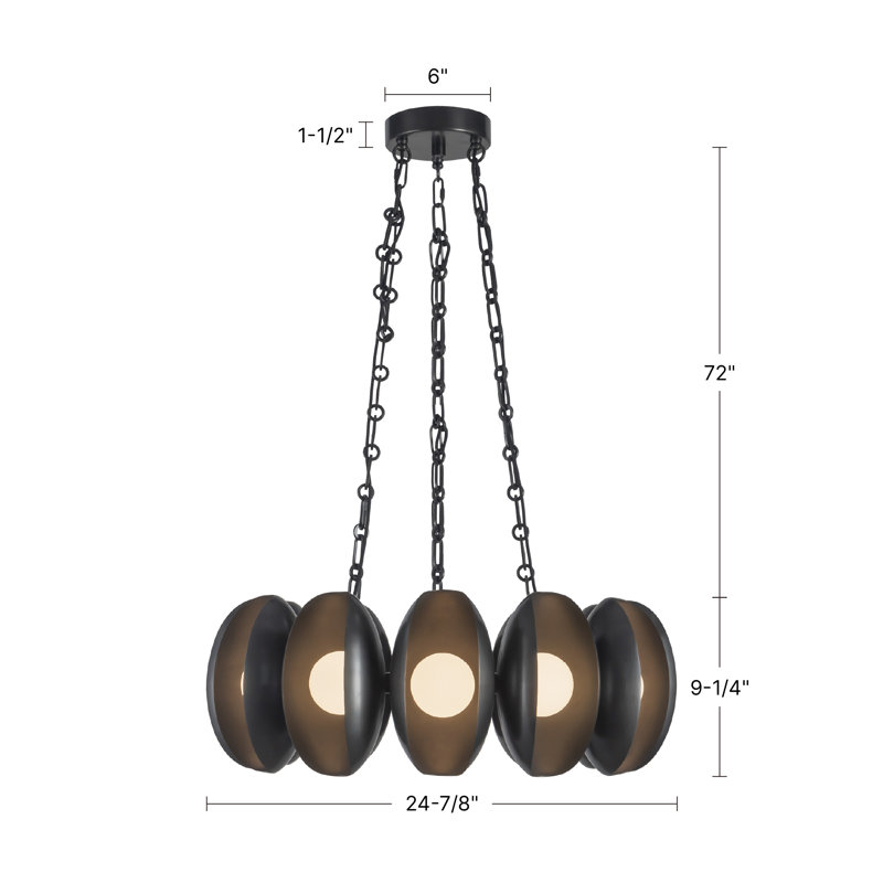 Cortez 25-in Brass dimmable LED Chandelier, Antique Brass