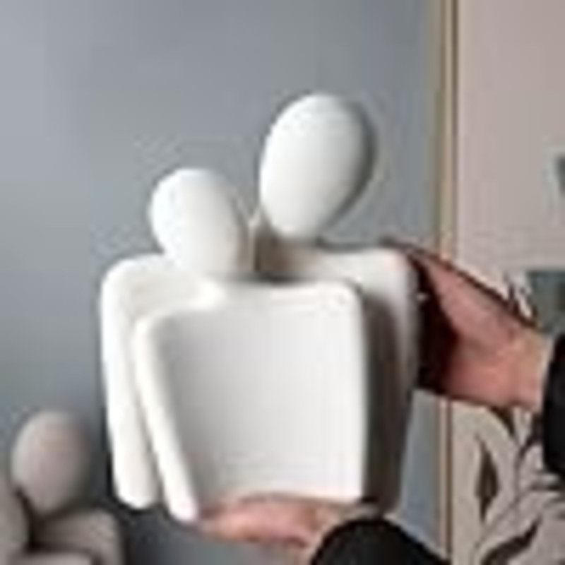 Figurine de couple amoureux en céramique, Blanc