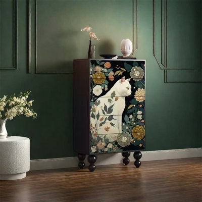 5-Drawer Solid Pinewood Storage Cabinet
