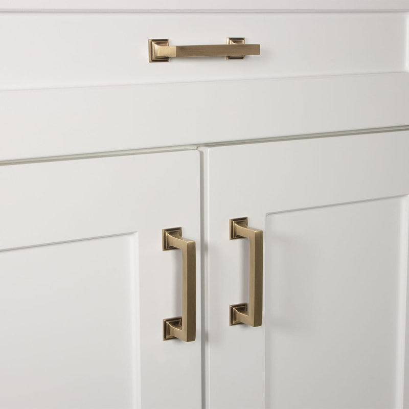 Grandeur Geneva 3" Brass Handle Pull, Vintage Brass