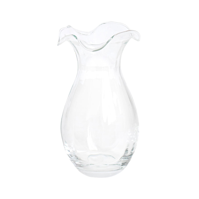 Grand vase en verre Hibiscus, H 7,5 po x l 4,25 po x P 4,25 po, Clair