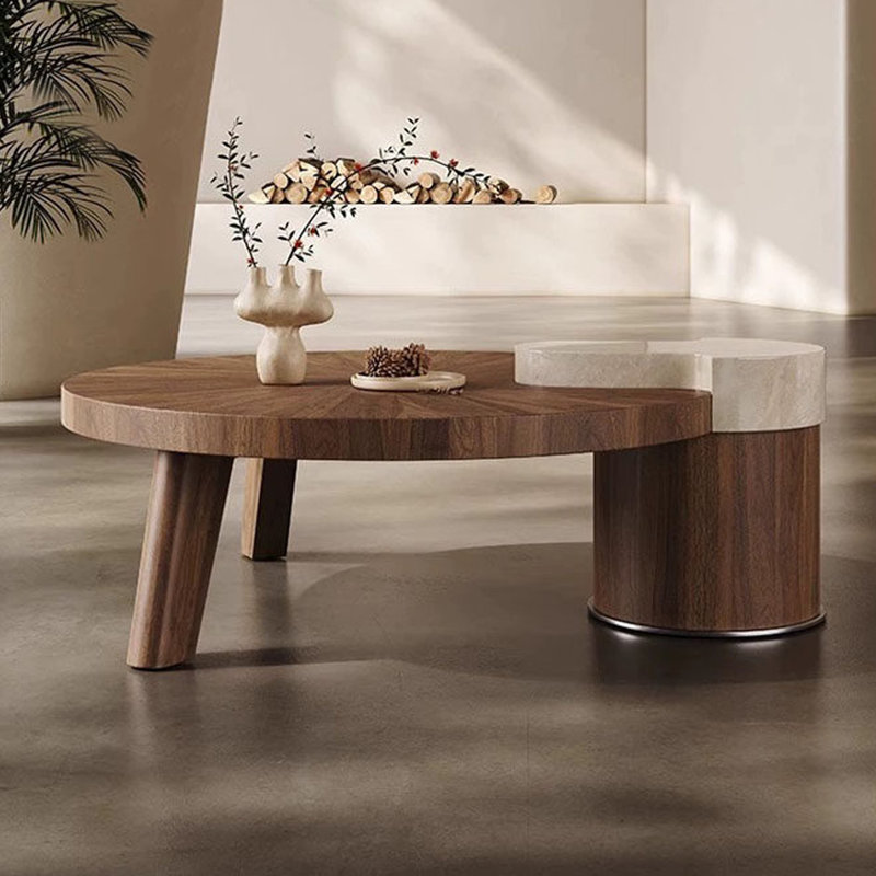 Table basse en bois de noyer massif