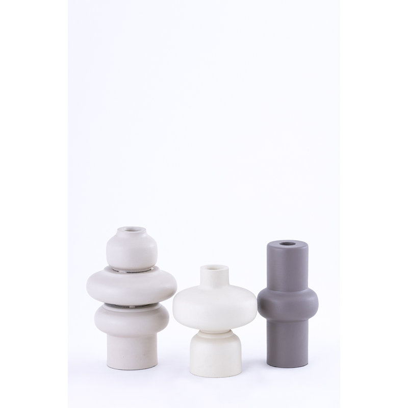 Iron Candle Holder Small White