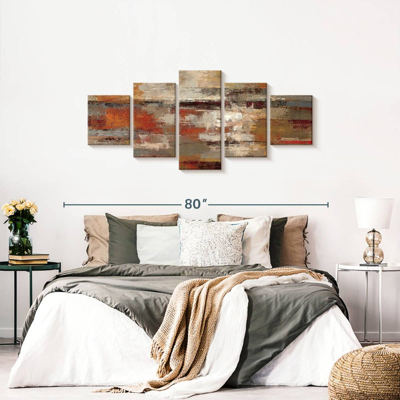 Painted Desert - Ensemble de 5 toiles tendues, H 68 po x l 30 po x P 1,25 po