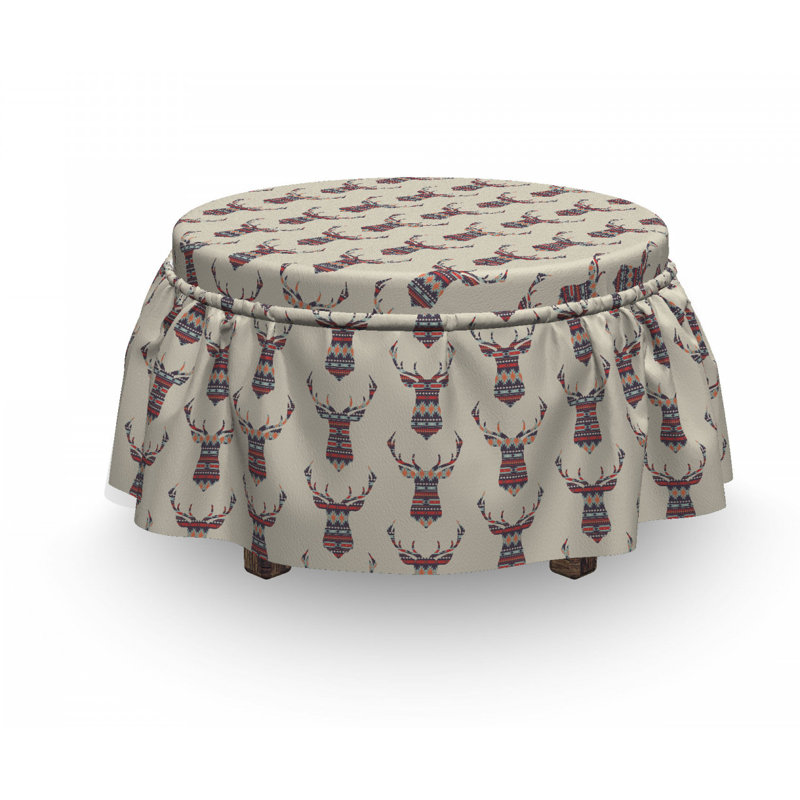 Ensemble de housse pour repose-pieds à coussins carrés 2 pièces cerf
