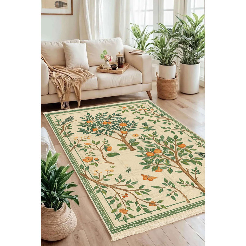 Tapis orange Arts & Crafts