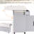 Modern Grey Kitchen Island With Trash Can Holder, Drop Leaf Table, Drawers, Cabinets, Removable Shelves Luxury Multipurpose Bin, Leaf, Spice Shelf, Towel Bar, Adjustable Storage,