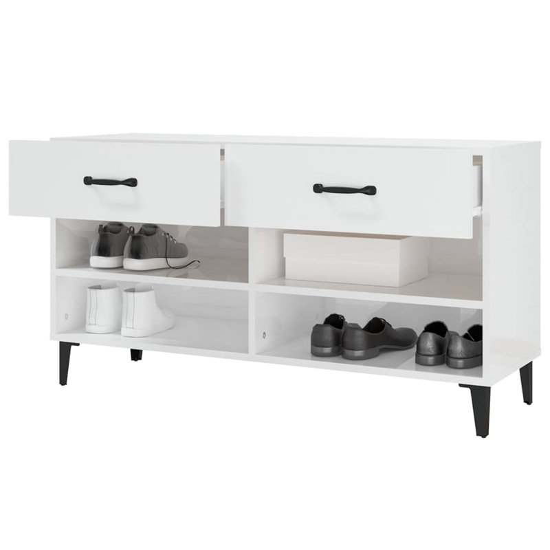 8 Pair Shoe Storage, White/Black