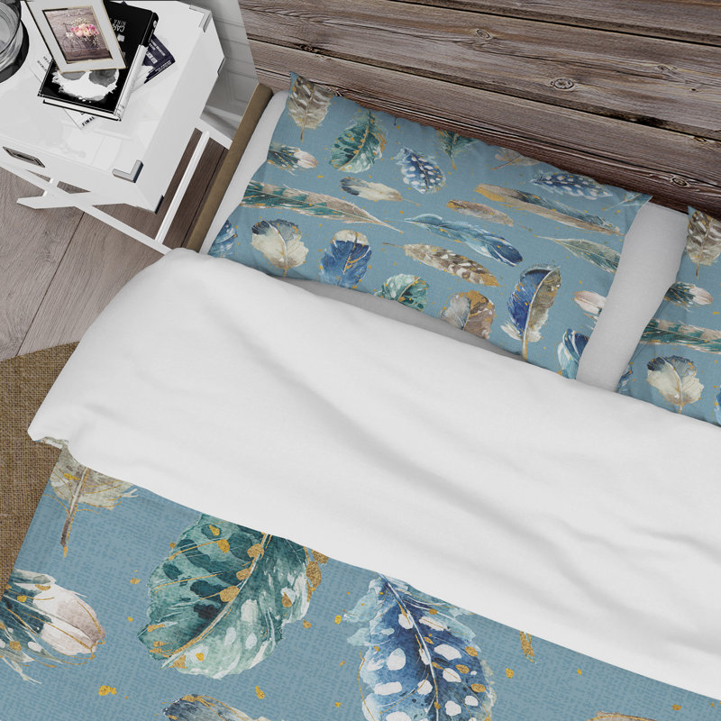 Ensemble de housse de couette Feathers, Housse de couette très grand + 2 taies décoratives