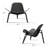 Almodovar 36.2" W Faux Leather and Wood 3-Legged Tripod Shell Lounge Chair-6369628