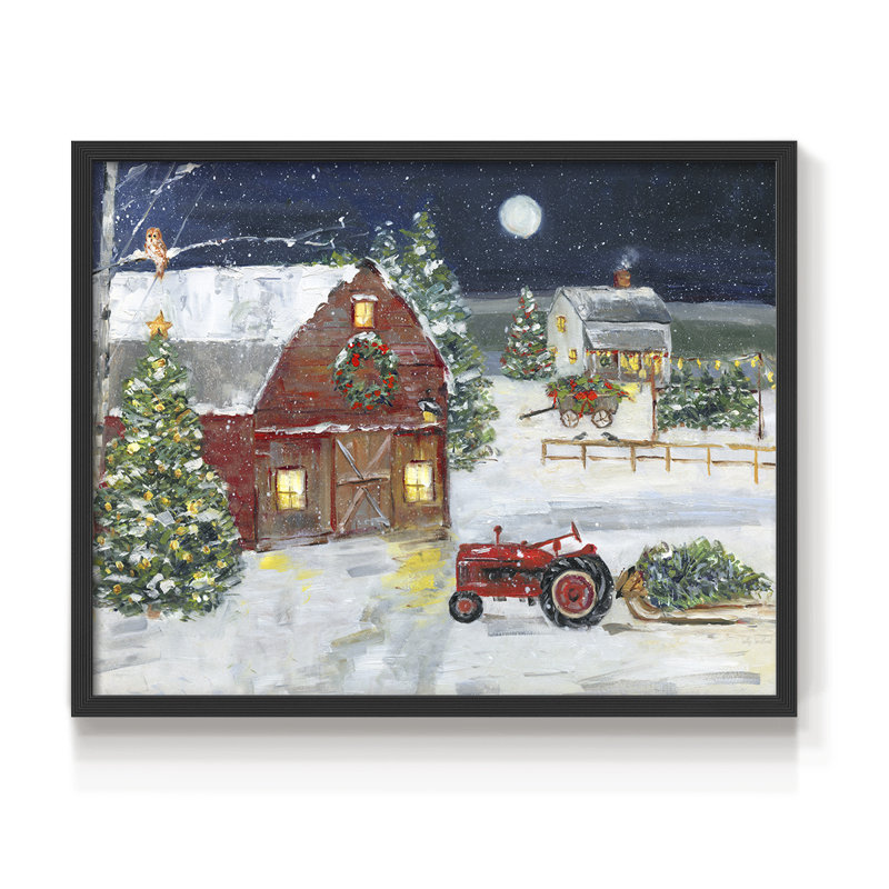Homestead Holiday - Imprimé encadré - Restickable, H 22 po x l 28 po, Noir, noir, noir, noir
